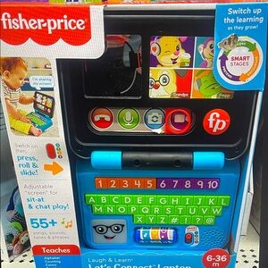 Fisher-Price Blue Interactive Learning Laptop with Colorful Keys